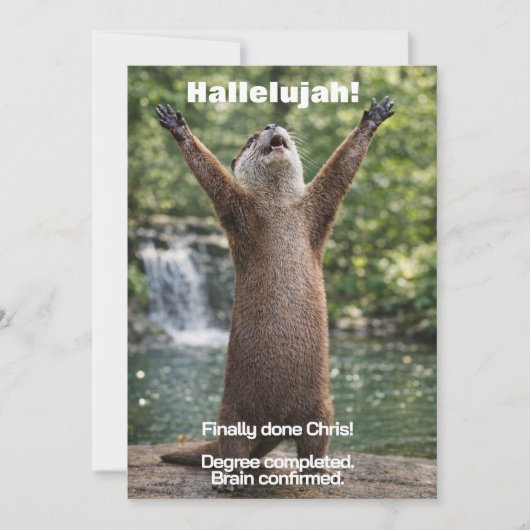 🎓Moppige Otter Afstudeeraankondiging Kaart (Voorkant)
