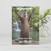 🎓Moppige Otter Afstudeeraankondiging Kaart (Staand voorkant)