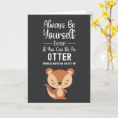 Moppige Otter Kaarten Humor Grappig Dier Grappig (Gele Bloem)