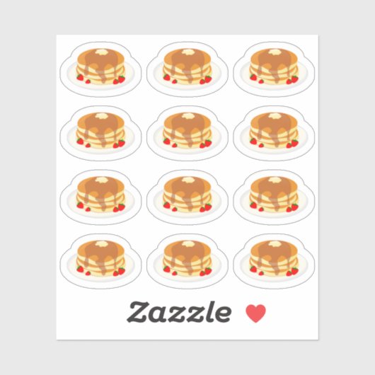 Moppige Pannenkoeken Stapel Ontbijt Eten Bujo Plan Sticker (Vel)