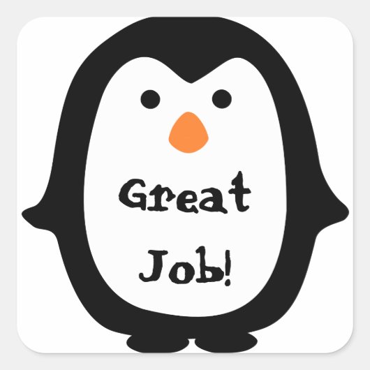 Moppige Pinguïn Berichtstickers Vierkante Sticker (Voorkant)