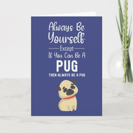 Moppige Pug Kaarten Hond Grappig Humor Huisdier Di (Voorkant)