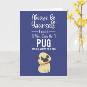 Moppige Pug Kaarten Hond Grappig Humor Huisdier Di (Gele Bloem)