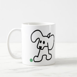 Moppige Pup Met Een Groene Bal Koffiemok