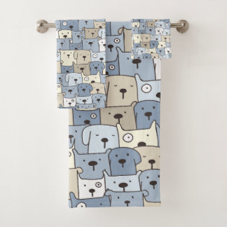Moppige Puppies Dieren Illustratie Bad Handdoek