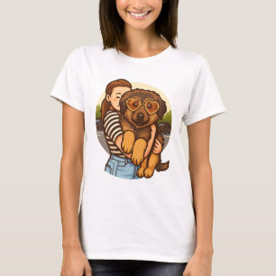 Moppige Puppy met Hart Zonnebril  T-shirt