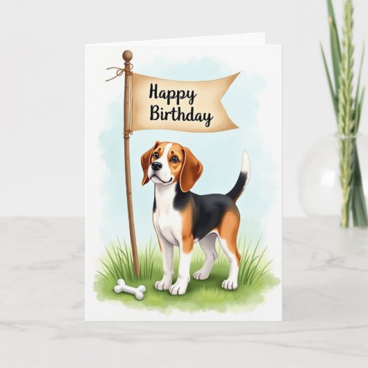 Moppige Puppy Spandoekaart Kaart (Voorkant)