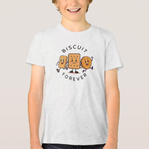 Moppige Rennende Biscuit & Crackers Vrienden Kids' Tri-Blend Shirt