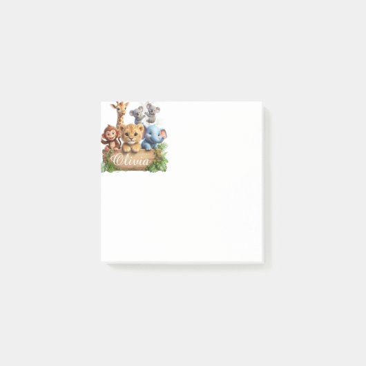 Moppige Safari Dieren Persoonlijke Plakbriefjes Post-it® Notes (Voorkant)