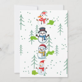 Moppige Sneeuwmannen die Scheten Laten Feestdagenkaart