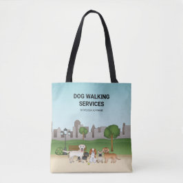 Moppige Tekenfilmhonden in een Park - Dienst voor  Tote Bag