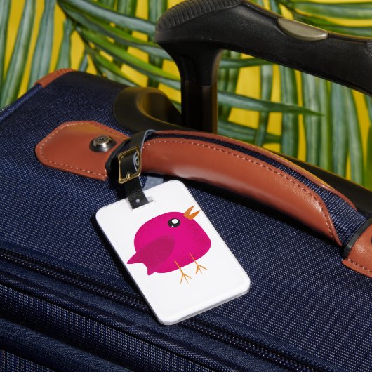 Moppige vogeltje voor kids bagagelabel (Voorkant Insitu 1)