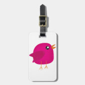 Moppige vogeltje voor kids bagagelabel (Voorkant verticaal)