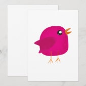 Moppige vogeltje voor kinderen aankondiging (Voorkant / Achterkant)