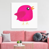 Moppige vogeltje voor kinderen canvas afdruk (Insitu (Woonkamer))