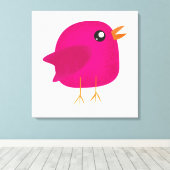 Moppige vogeltje voor kinderen canvas afdruk (Insitu (Houten vloer))