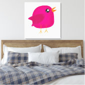 Moppige vogeltje voor kinderen canvas afdruk (Insitu (Slaapkamer))