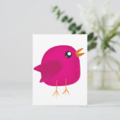 Moppige vogeltje voor kinderen feestdagenkaart (Staand voorkant)