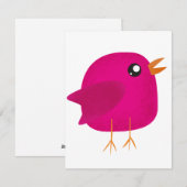 Moppige vogeltje voor kinderen feestdagenkaart (Voorkant / Achterkant)