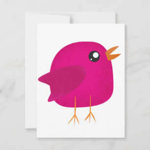 Moppige vogeltje voor kinderen feestdagenkaart