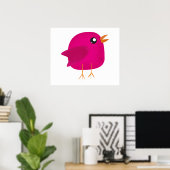 Moppige vogeltje voor kinderen poster (Thuiskantoor)