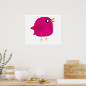 Moppige vogeltje voor kinderen poster (Keuken)