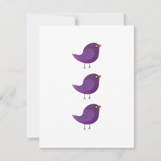 Moppige vogeltje voor kinderen RSVP kaartje (Voorkant)