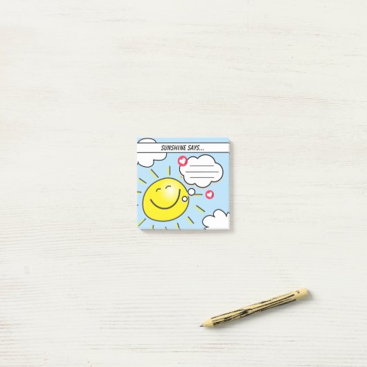 Moppige Zonneschijn Zegt Invulbeloning Voor Kinder Post-it® Notes (Op bureau)
