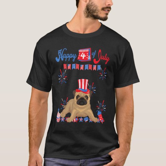 Mops 4 juli t-shirt (Voorkant)