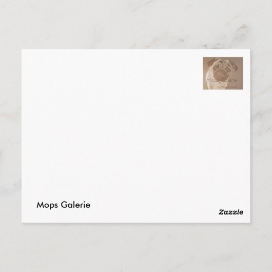 Mops Aura Briefkaart (Achterkant)