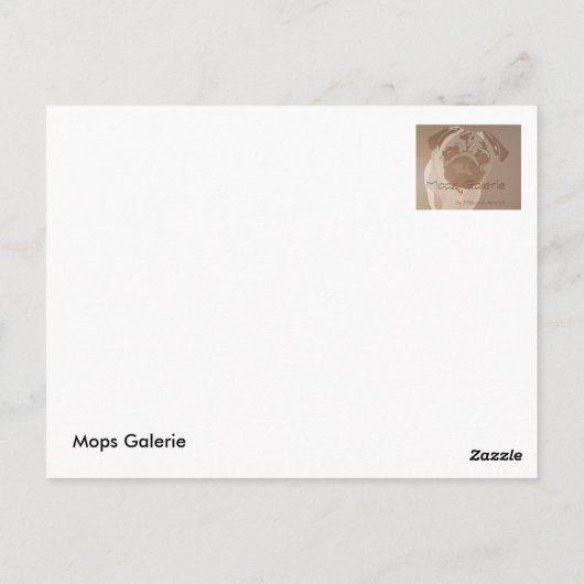 Mops Aura Briefkaart (Achterkant)