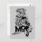 Mops aus Buchstaben Briefkaart (Voorkant / Achterkant)