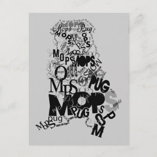 Mops aus Buchstaben Briefkaart