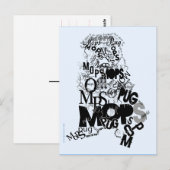 Mops aus Buchstaben Briefkaart (Voorkant / Achterkant)