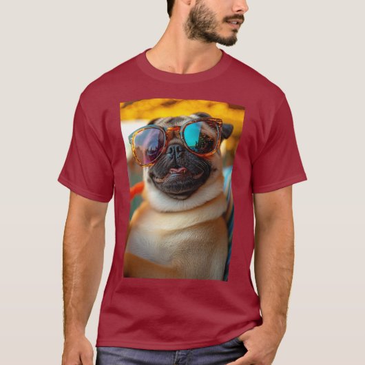 Mops - Coolness auf vier Pfoten T-shirt (Voorkant)