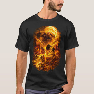 Mops die naar de maan huilen dramatische volle maa t-shirt
