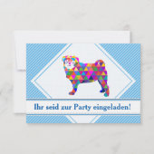 Mops Einladungen Kaart (Voorkant)