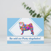 Mops Einladungen Kaart (Staand voorkant)