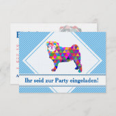 Mops Einladungen Kaart (Voorkant / Achterkant)