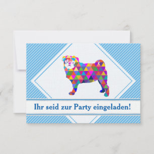 Mops Einladungen Kaart