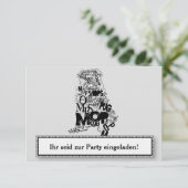 Mops Einladungen Kaart (Staand voorkant)