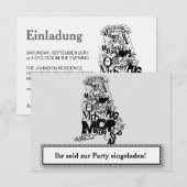 Mops Einladungen Kaart (Voorkant / Achterkant)