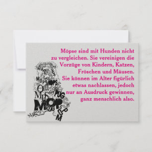 Mops Einladungen Kaart