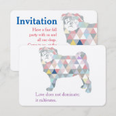 Mops Einladungen Kaart (Voorkant / Achterkant)