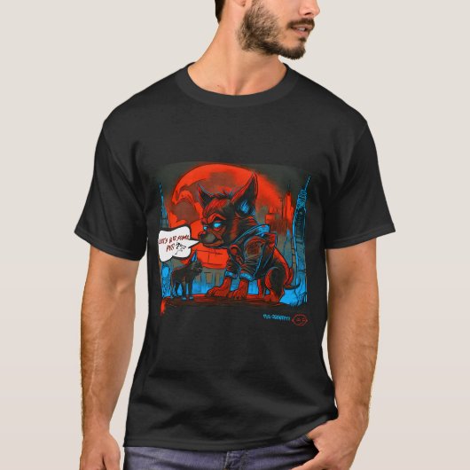 Mops en weerwolf Graffiti Kunst 11 T-shirt (Voorkant)