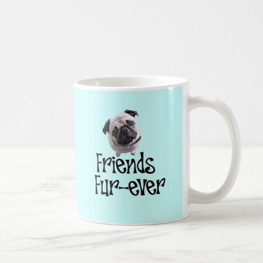 Mops "Friends Fur-ever" Koffiemok (Rechts)
