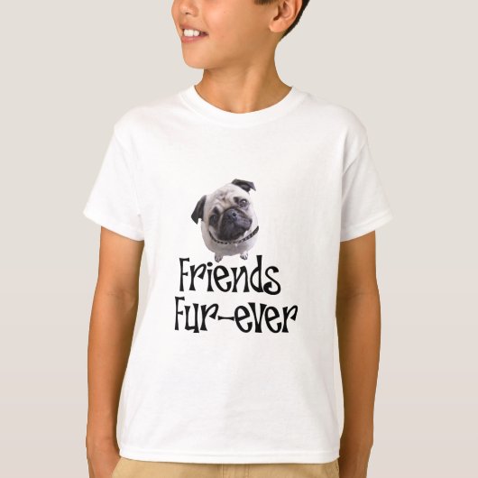 Mops "Friends Fur-ever" T-shirt (Voorkant)