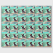 Mops genietend van strand schilderen kunst cadeaupapier (Vlak)