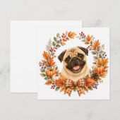 Mops herfstkrans notitiekaartje (Voorkant / Achterkant)