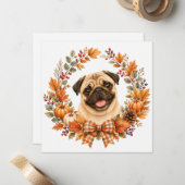 Mops herfstkrans notitiekaartje (Voorkant / Achterkant in situ)